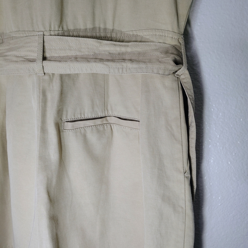 Madewell Beige Utility Romper Belted Short Sleeve Five Pockets Sz 6 Linen Blend - Picture 16 of 16
